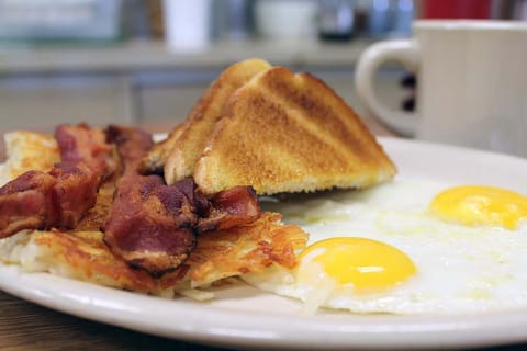 Food close-up, American breakfast