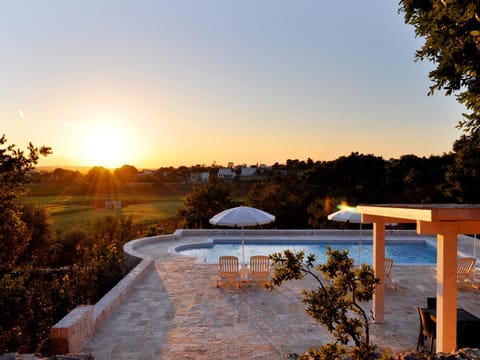 Spring, Summer, Garden, On site, Pool view, Swimming pool, Sunset