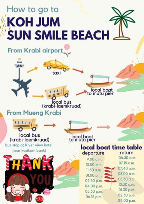 Sun Smile Beach Koh Jum Chambre d’hôte in Krabi Changwat