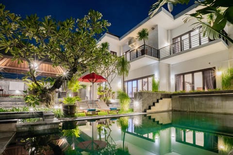 Property building, Night, Garden view, Pool view, Swimming pool