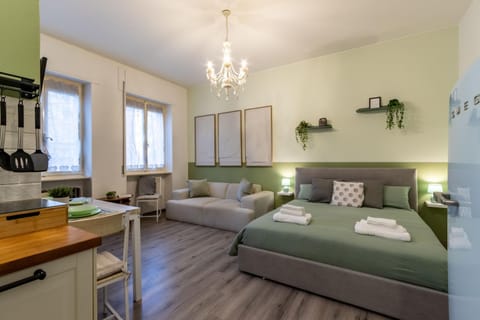 Bed, Kitchen or kitchenette, Living room, Photo of the whole room, Seating area, Dining area, Bedroom