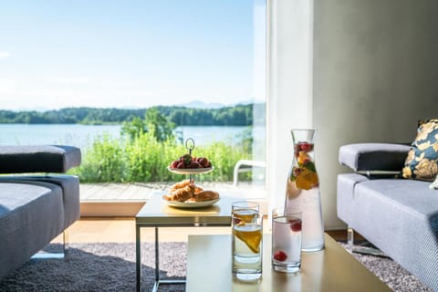 Living room, Seating area, Garden view, Lake view