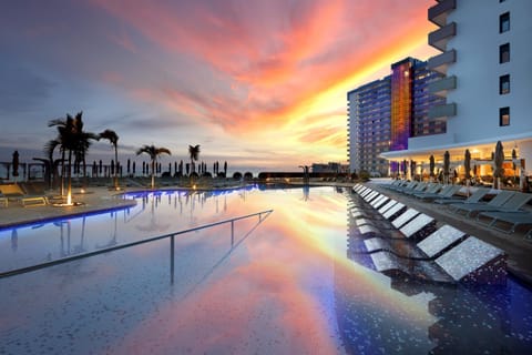 Swimming pool, Sunset