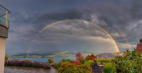 Property building, Patio, Natural landscape, Summer, Garden, View (from property/room), View (from property/room), Balcony/Terrace, Garden view, Lake view, Lake view, Mountain view, Mountain view, Area and facilities, Time of day