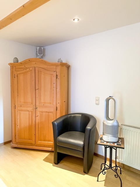 Seating area, fireplace, wardrobe