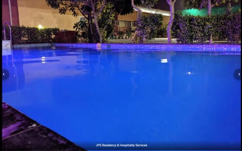 Night, Pool view, Swimming pool