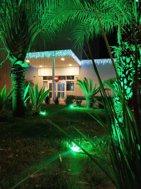 Property building, Night, Garden, Garden view