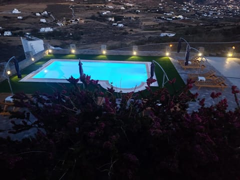 Night, Pool view, Swimming pool