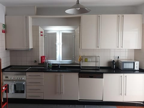 Kitchen or kitchenette, dishwasher, oven, stove