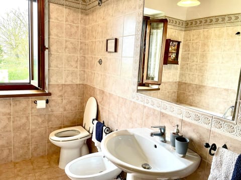 Toilet, Bathroom, bidet, towels