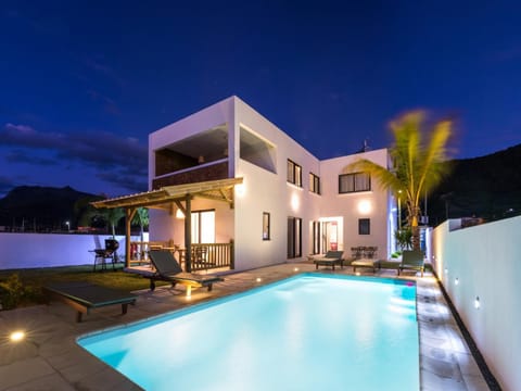 Property building, Night, Pool view, Swimming pool