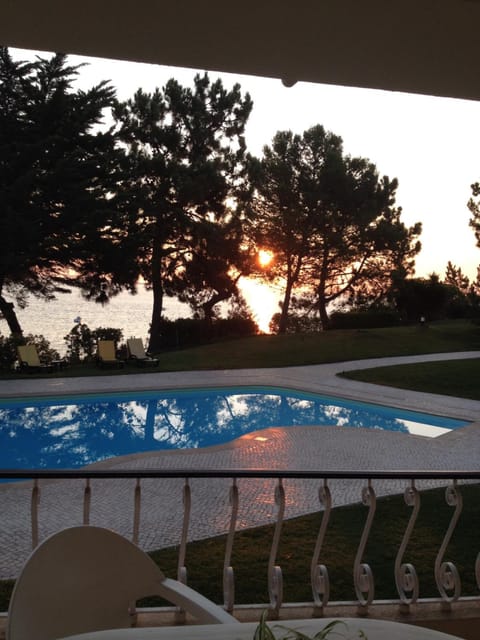 Natural landscape, Pool view, Swimming pool, Sunrise