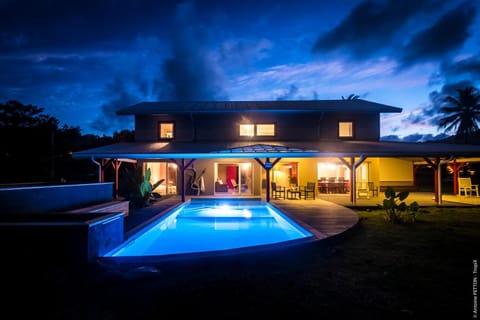 Property building, Night, Balcony/Terrace, Swimming pool