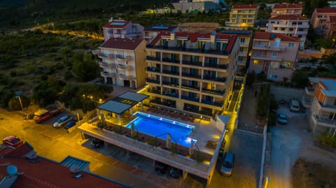 Property building, Night, Bird's eye view, Pool view