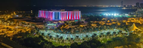 Property building, Night, Natural landscape, Bird's eye view, City view