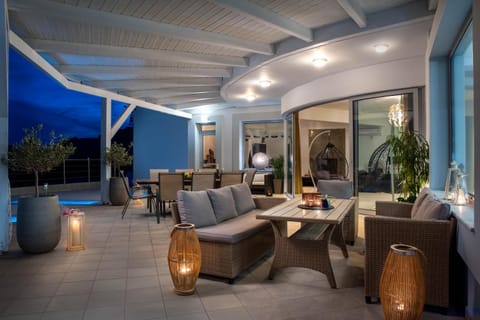 Patio, Night, Seating area