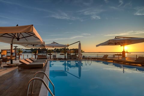 Pool view, Swimming pool, Sunset