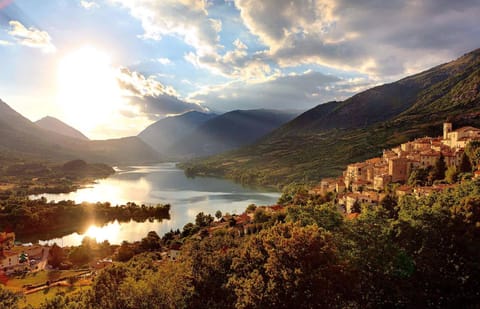 Summer, Lake view, Landmark view, Mountain view, Sunset