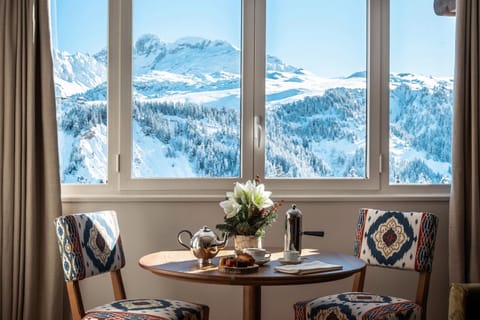 Natural landscape, Living room, Seating area, Mountain view