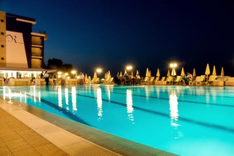 Night, Pool view, Swimming pool