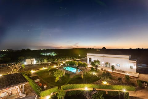 Property building, Night, Natural landscape, Pool view, Swimming pool