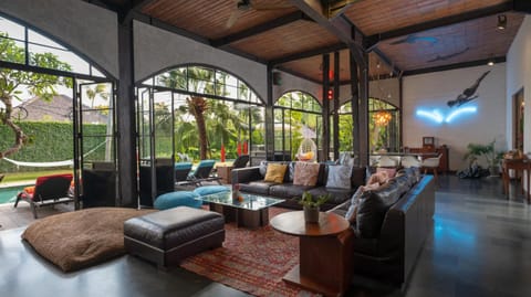 Living room, Seating area, Garden view