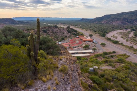 Nearby landmark, Natural landscape, Bird's eye view, Mountain view