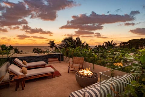 Balcony/Terrace, Pool view, Sea view, Sunset