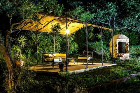 Patio, Night, Pool view