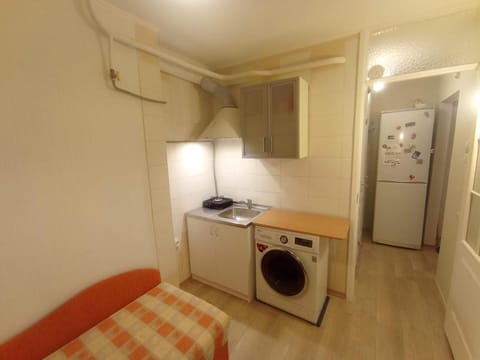 Kitchen or kitchenette, washing machine