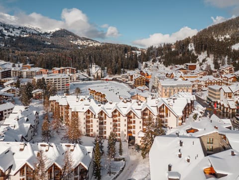 Property building, Bird's eye view, Winter