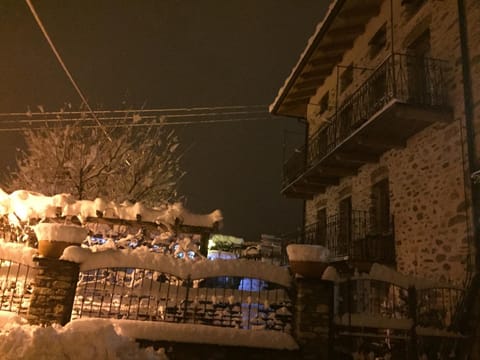 Property building, Night, Winter
