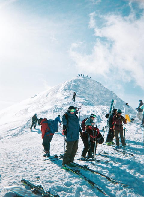 Skiing, Skiing, Mountain view