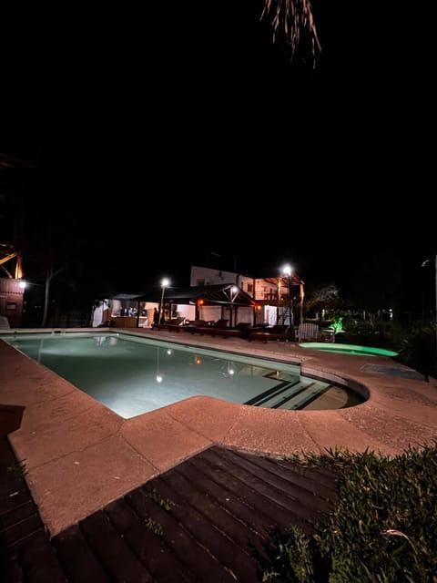 Night, Pool view, Swimming pool