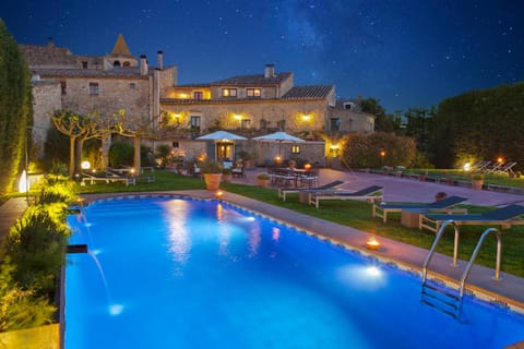 Property building, Night, Swimming pool