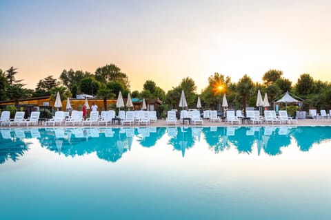 Natural landscape, Pool view, Swimming pool, Sunset