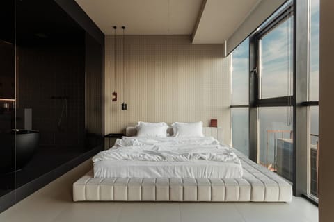 Bed, Bedroom, Sea view