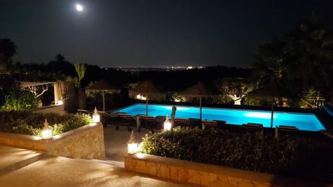 Night, Garden, Garden view, Pool view, Swimming pool