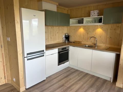 Kitchen or kitchenette, dishwasher, oven, stove