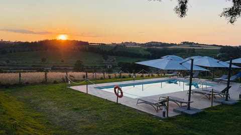 Pool view, Swimming pool, Sunset