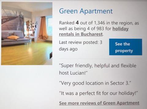 Green Apartment Condo in Bucharest