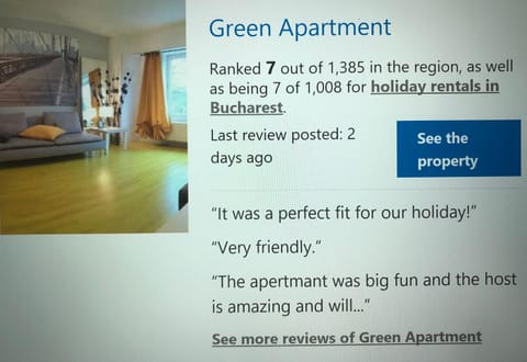 Green Apartment Wohnung in Bucharest