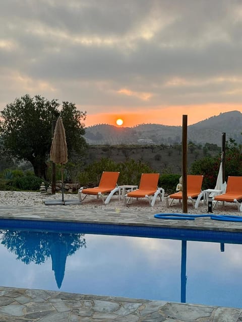 Pool view, Swimming pool, Sunset, sunbed