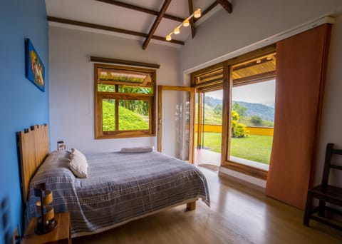 Bed, Natural landscape, Garden, Photo of the whole room, Bedroom, Garden view, Mountain view