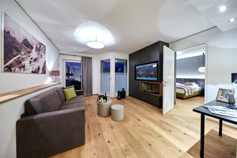 Living room, Seating area, Sea view