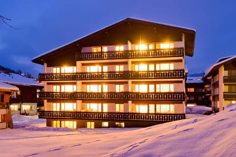 Property building, Night, Winter