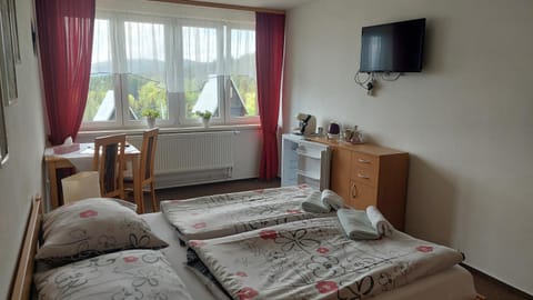 Bed, TV and multimedia, Coffee/tea facilities, Photo of the whole room, Bedroom, Mountain view, towels