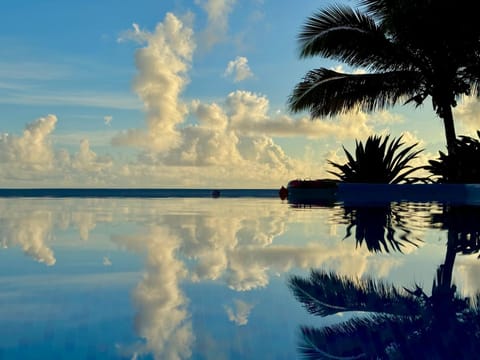 Pool view, Sea view, Swimming pool, Sunset