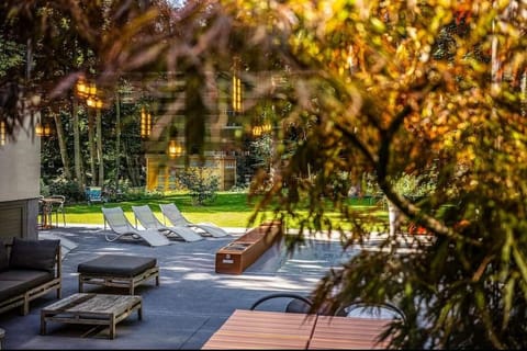 Patio, Garden, Garden view, sunbed