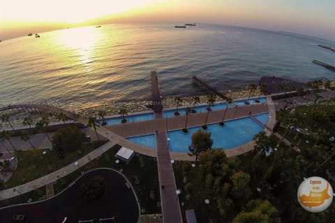 Natural landscape, Bird's eye view, Pool view, Sea view, Sunset